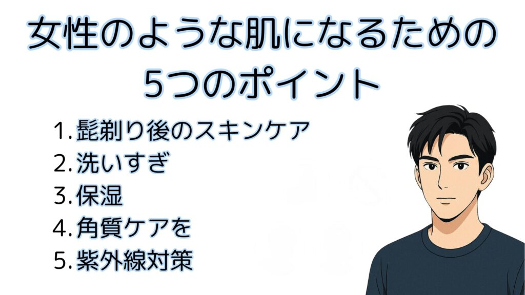 女性のような肌になるため5つのポイントを紹介