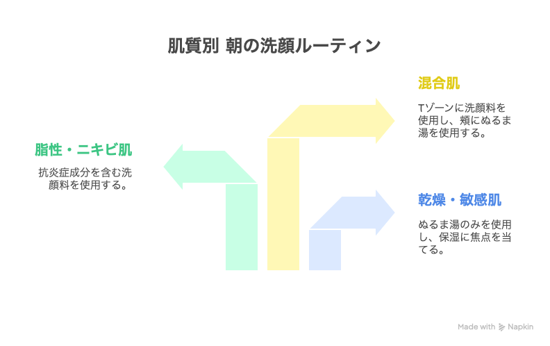 朝洗顔をやった方がいい肌質、やらない方がいい肌質